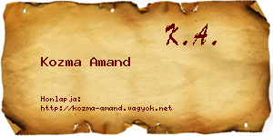 Kozma Amand névjegykártya