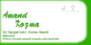 amand kozma business card